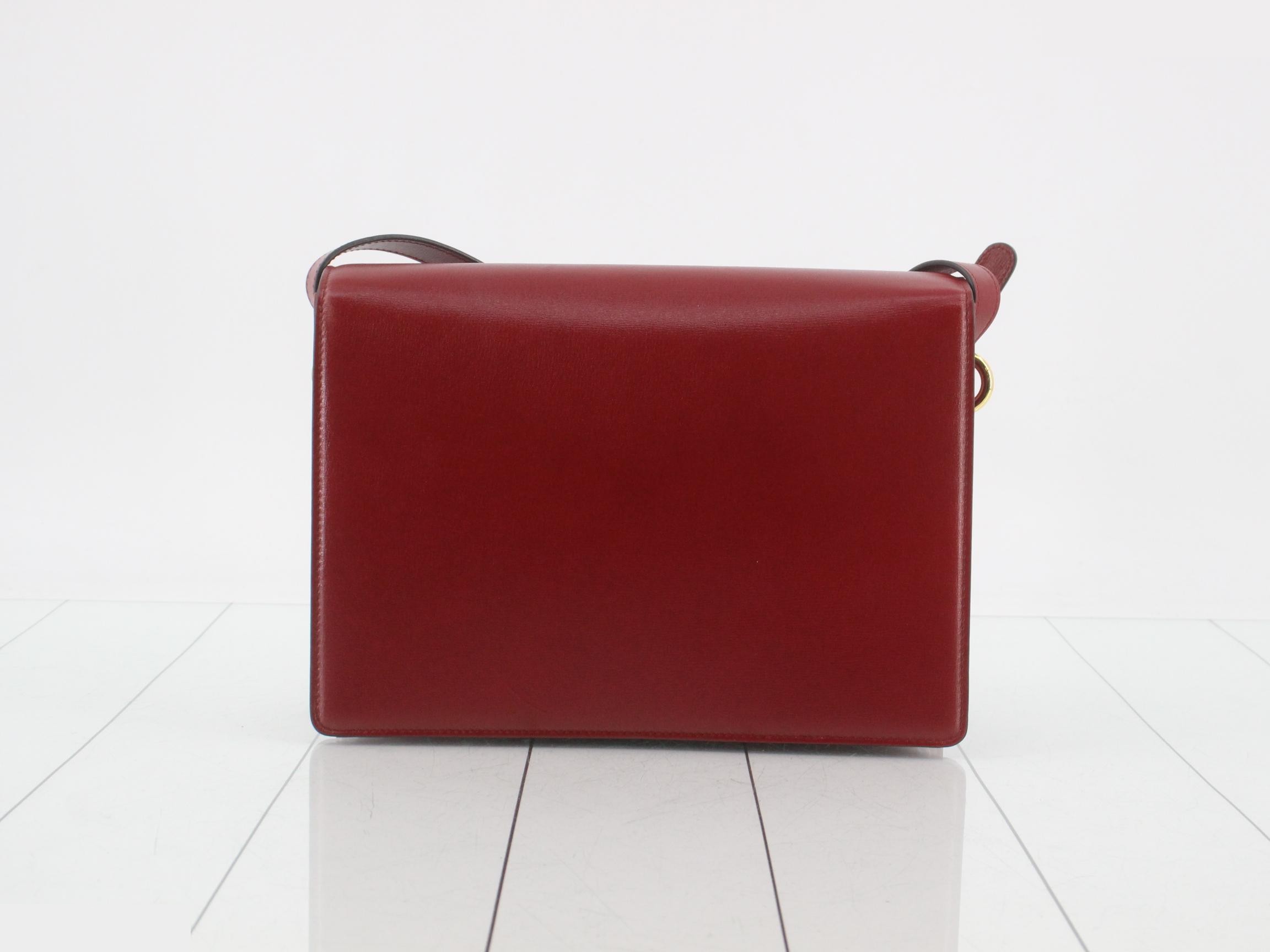 GG Marmont Leather Shoulder Bag, Red — view 2