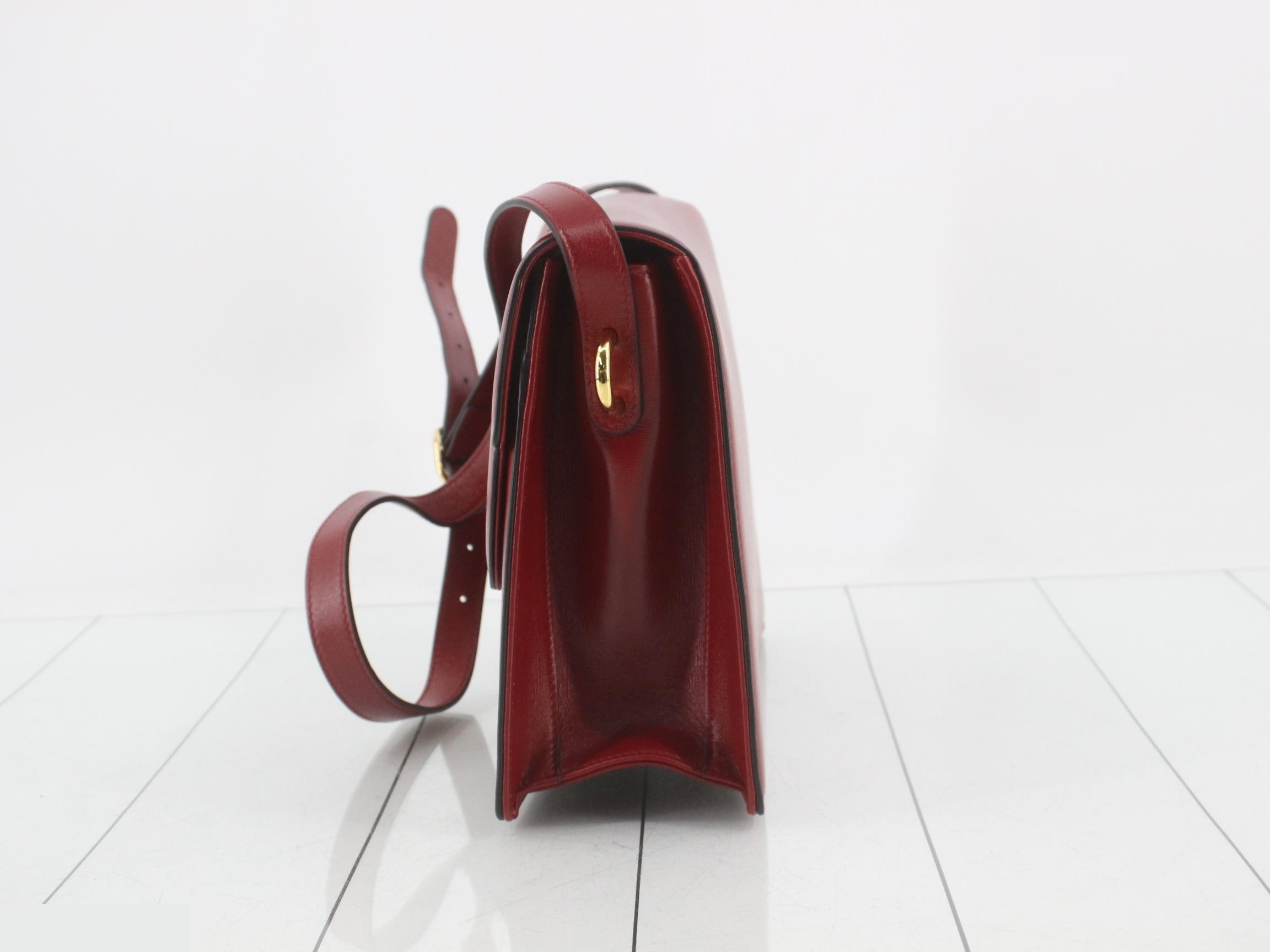GG Marmont Leather Shoulder Bag, Red — view 3