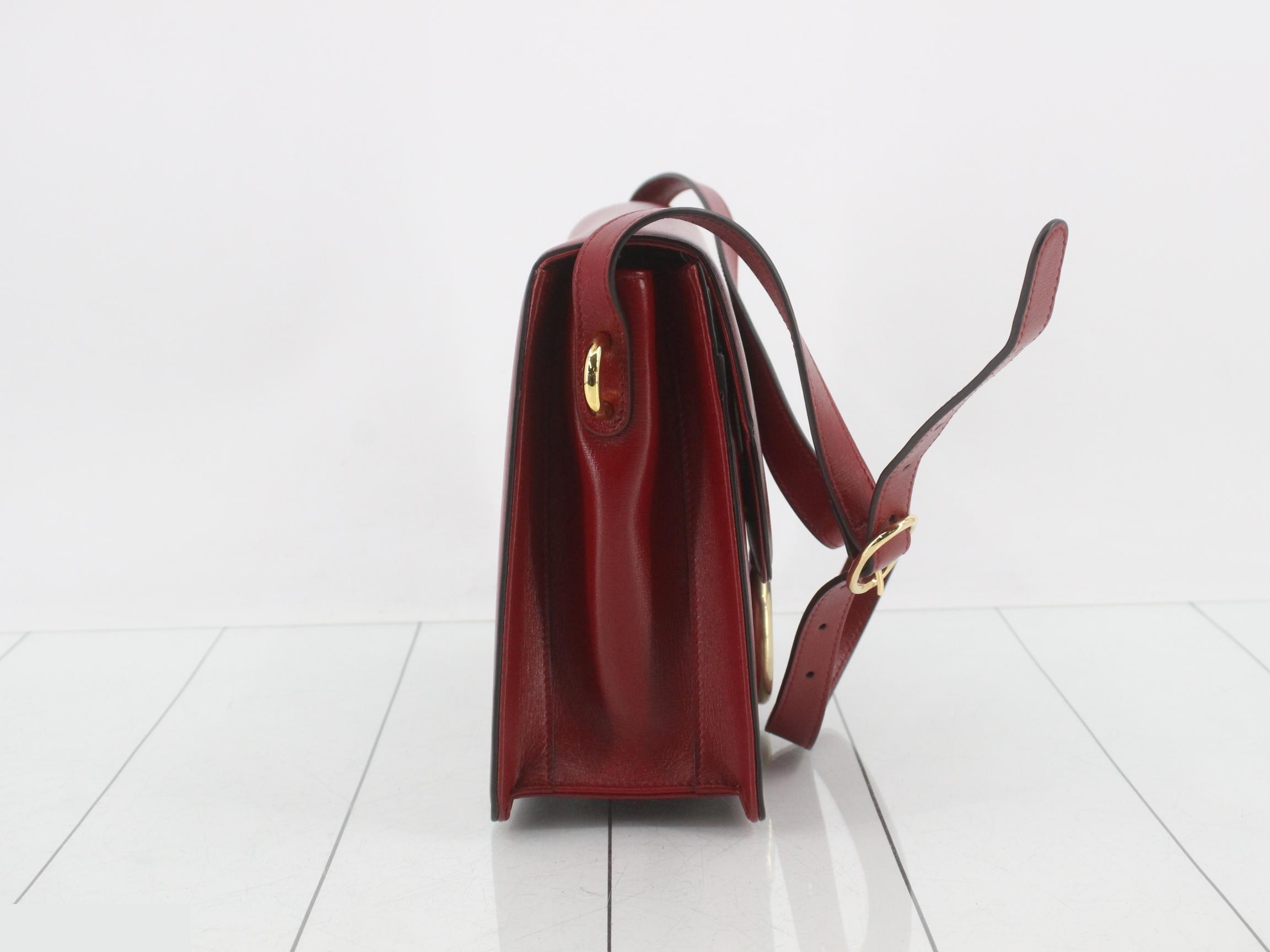 GG Marmont Leather Shoulder Bag, Red — view 4