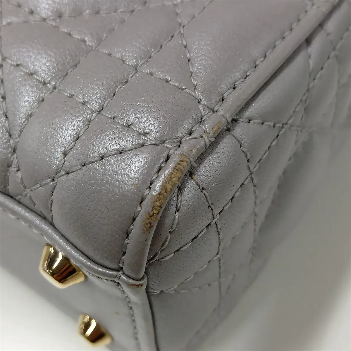 Lady Dior Cannage Leather 2-Way Handbag, Gray — view 12
