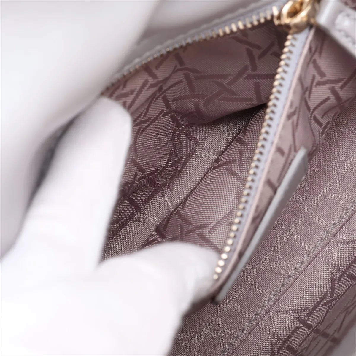 Lady Dior Cannage Leather 2-Way Handbag, Gray — view 9