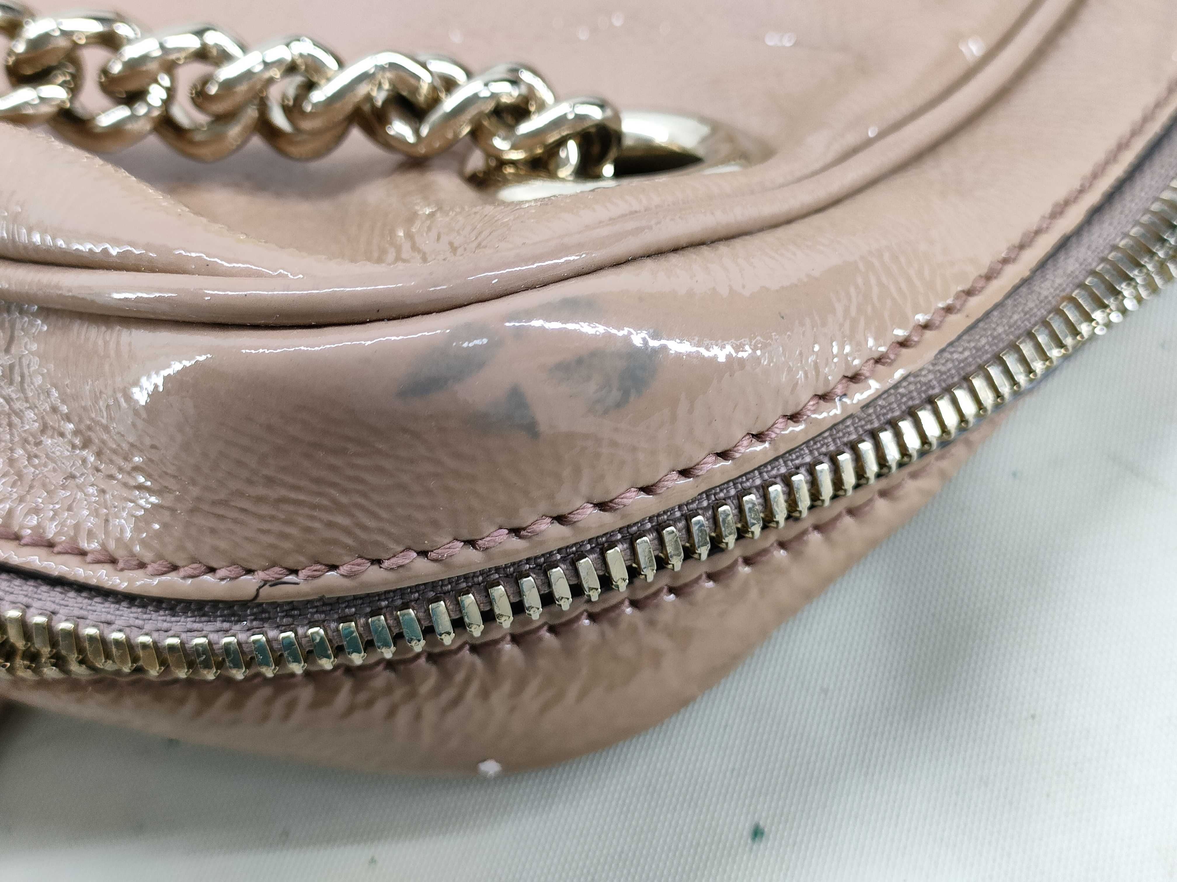 Interlocking Patent Leather Chain Shoulder Bag — view 15