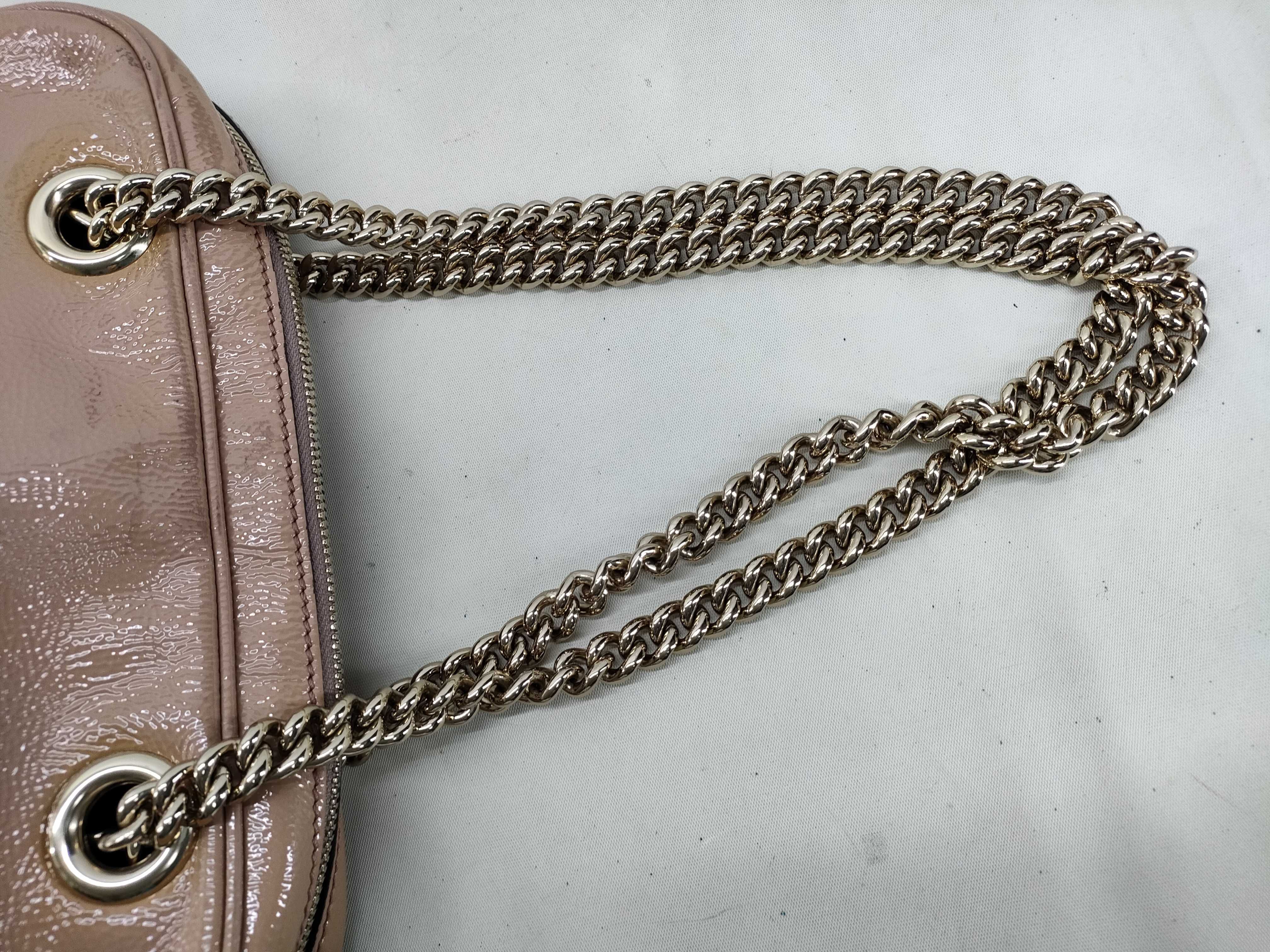 Interlocking Patent Leather Chain Shoulder Bag — view 5