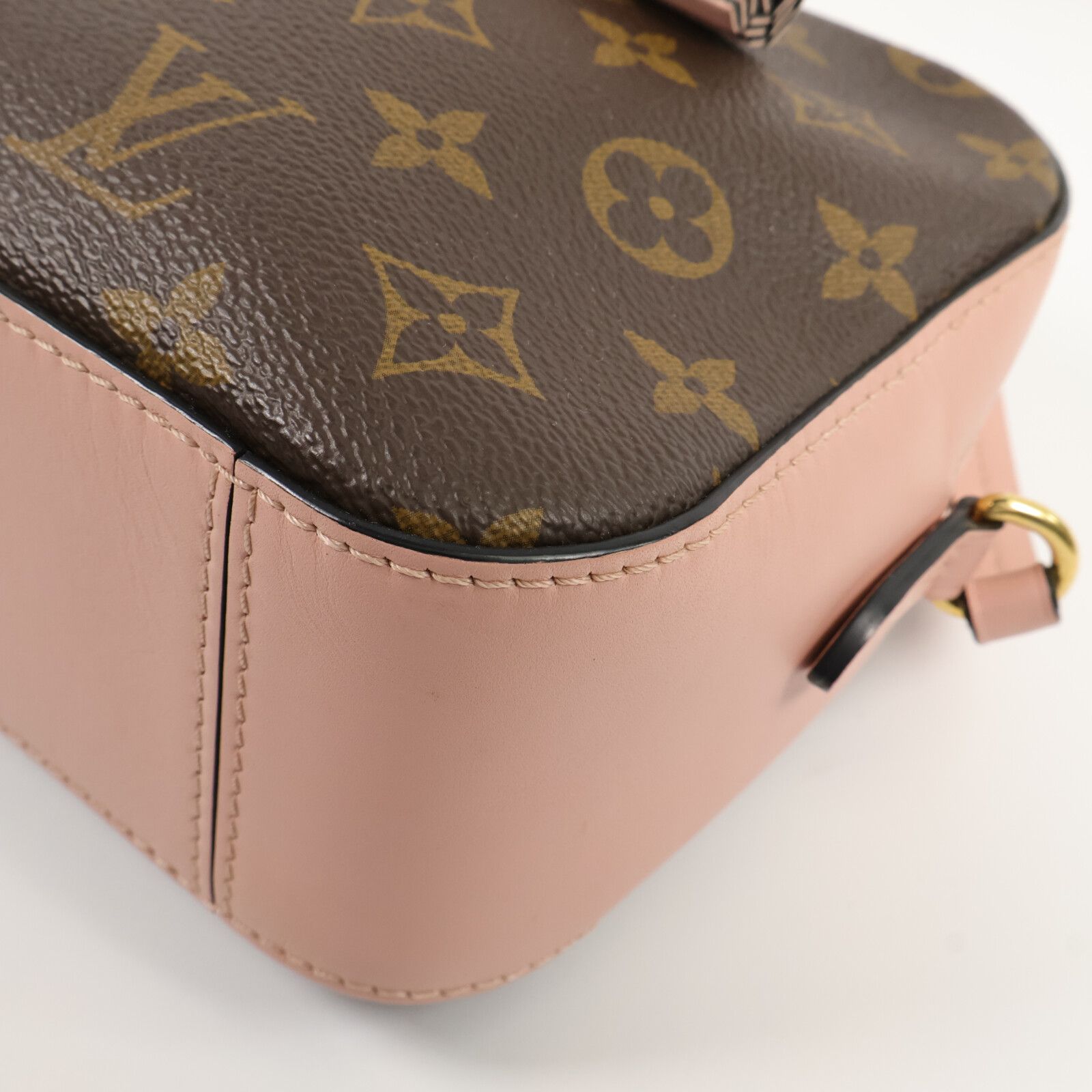 Monogram Saintonge Hand-ground Shoulder Bag Brown Pink 2way Shoulder Bag M 44442 — view 11