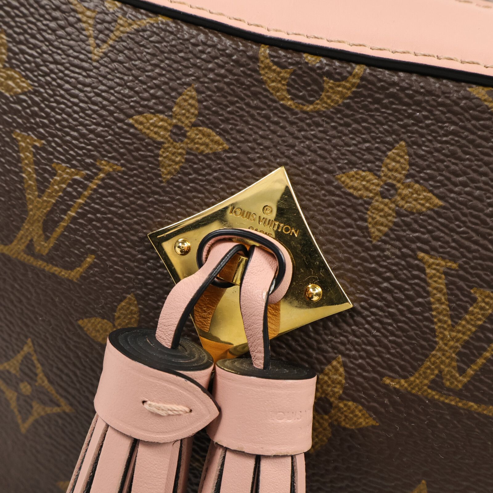 Monogram Saintonge Hand-ground Shoulder Bag Brown Pink 2way Shoulder Bag M 44442 — view 15