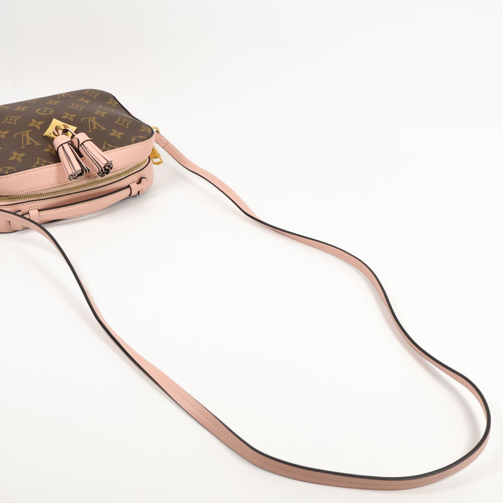Monogram Saintonge Hand-ground Shoulder Bag Brown Pink 2way Shoulder Bag M 44442 — view 9