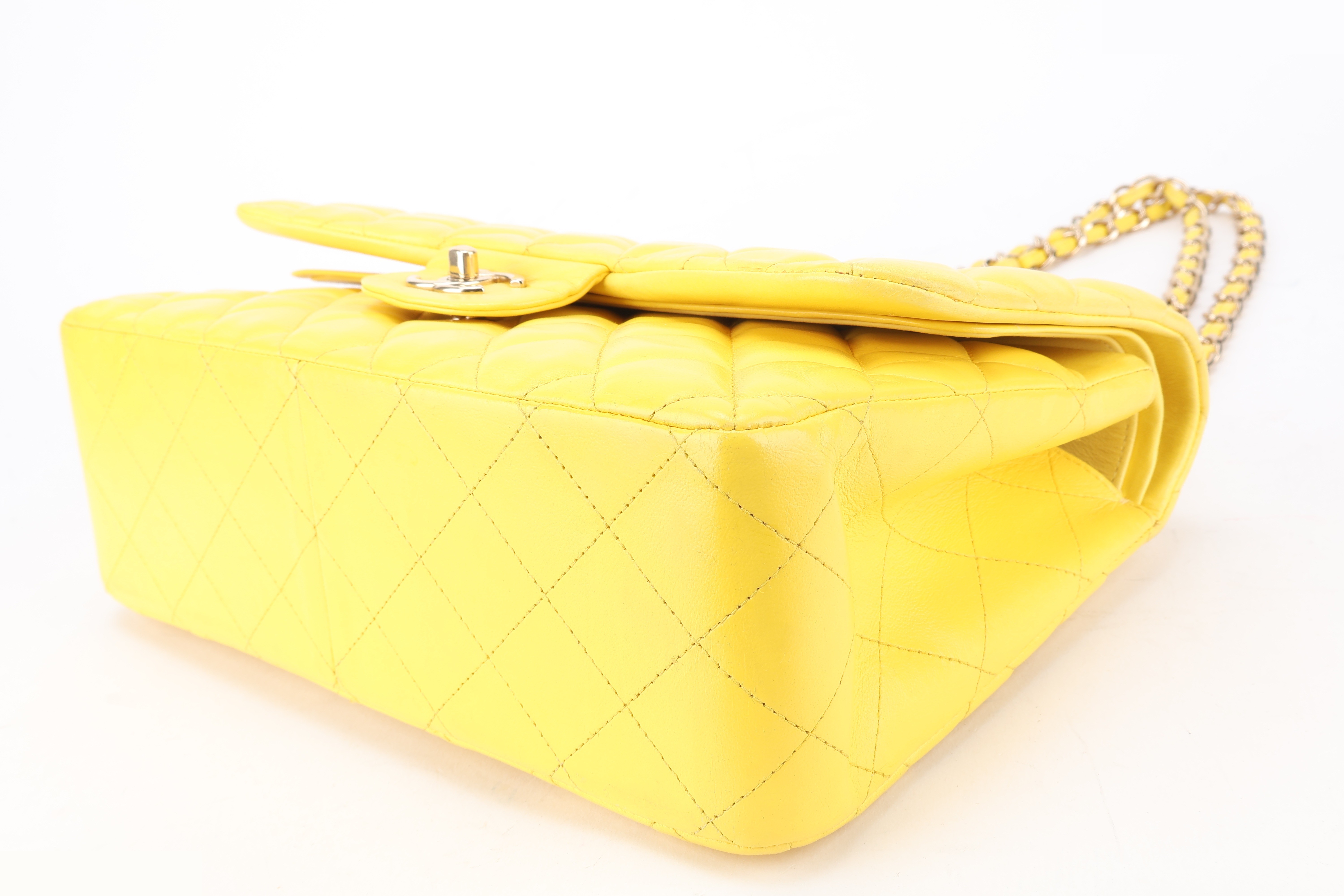 CLASSIC FLAP JUMBO YELLOW GHW — view 3