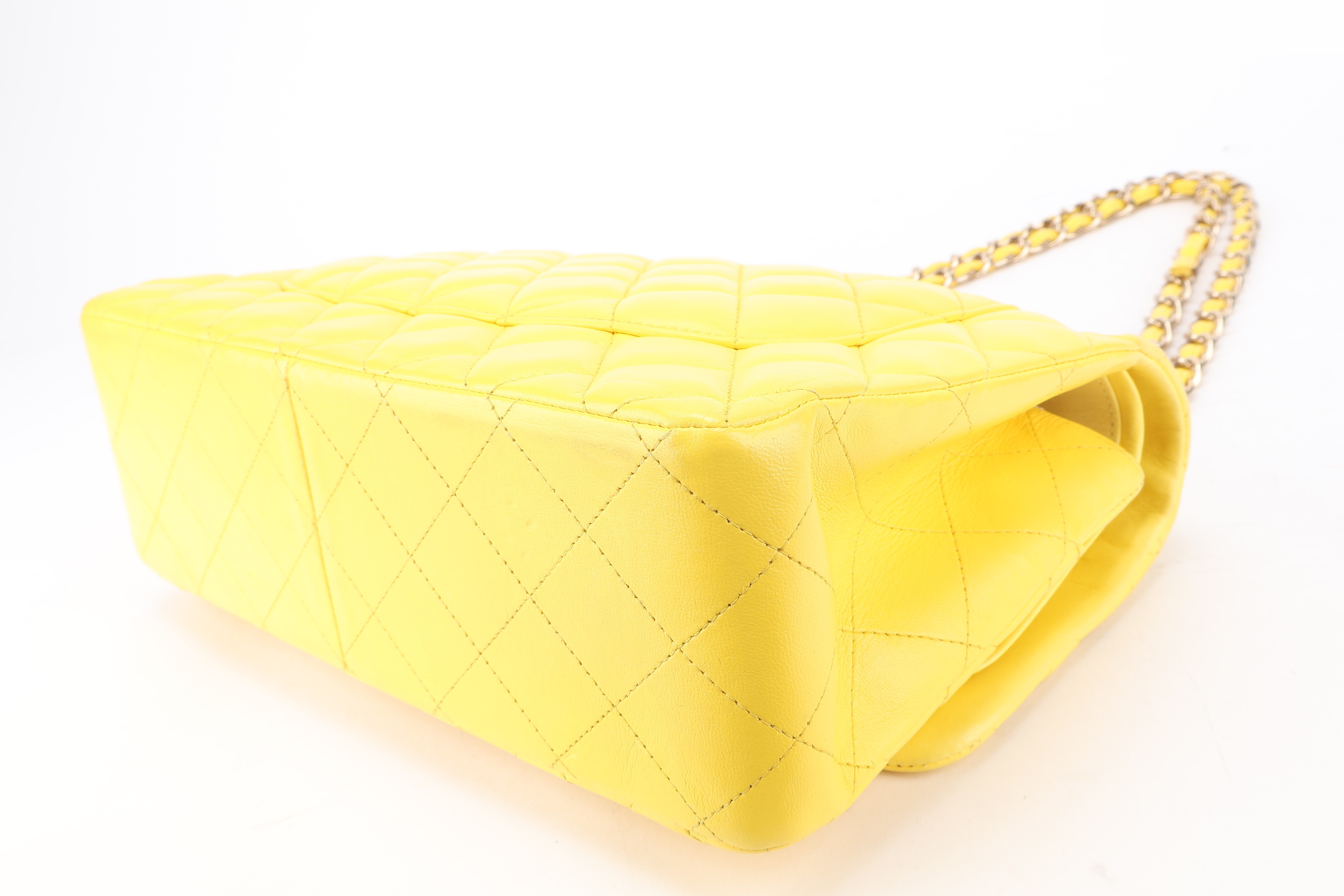 CLASSIC FLAP JUMBO YELLOW GHW — view 4