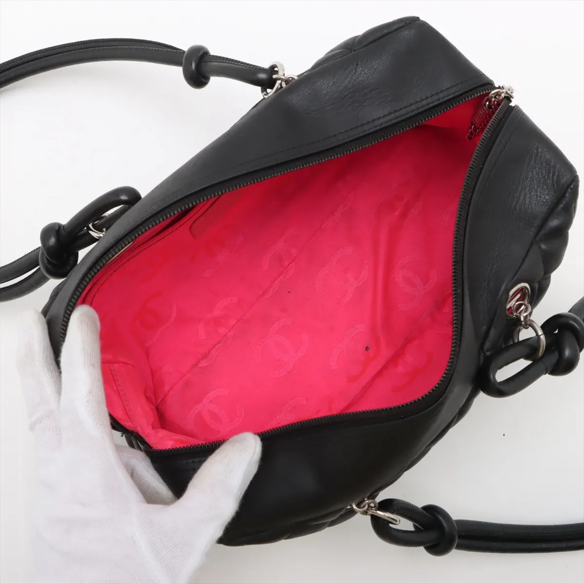 Cambon Line Lambskin Shoulder Bag Black Silver Hardware 9006999 No. 9 — view 7