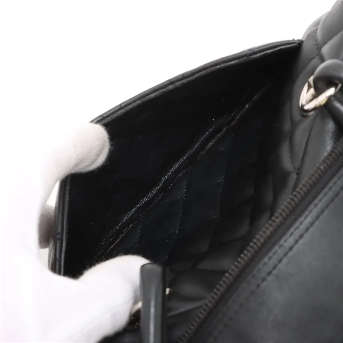 Cambon Line Lambskin Shoulder Bag Black Silver Hardware 9006999 No. 9 — view 9
