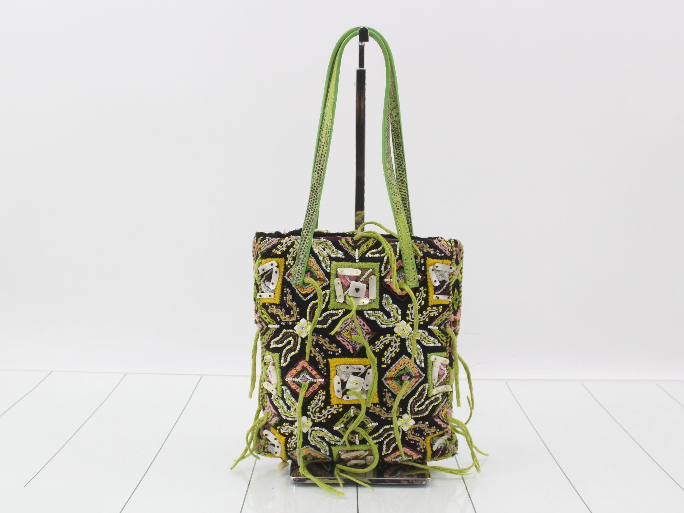 Beaded embroidered handbag, multicolor — view 2