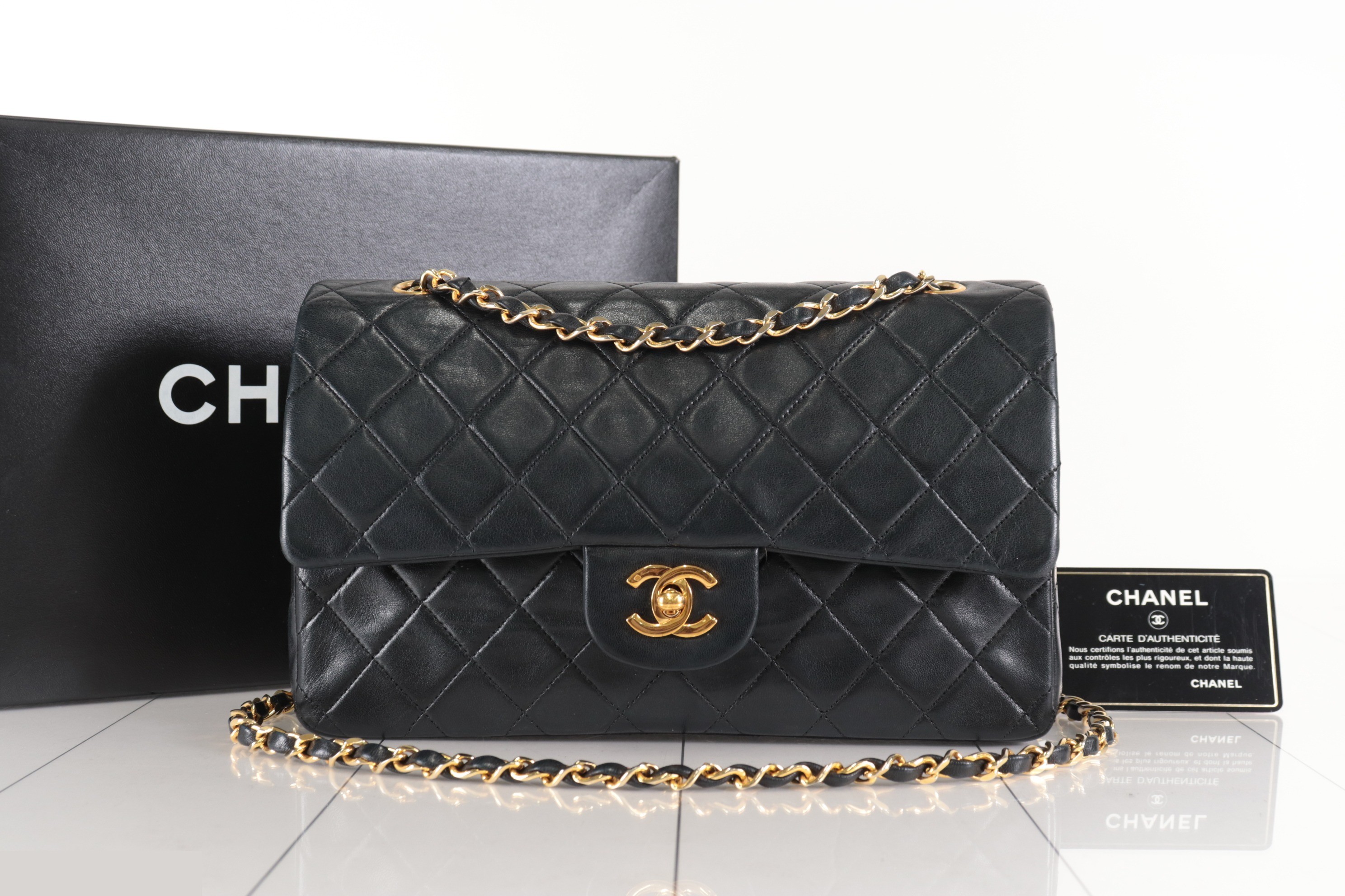 Double flap 25 Lambskin Chain Shoulder Bag, Unit 1