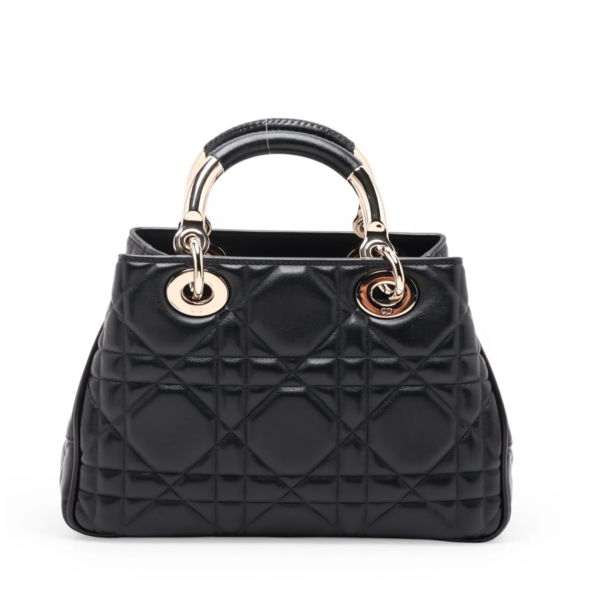 Macro Cannage Lady 95.22 Leather 2-Way Handbag, Black — view 2