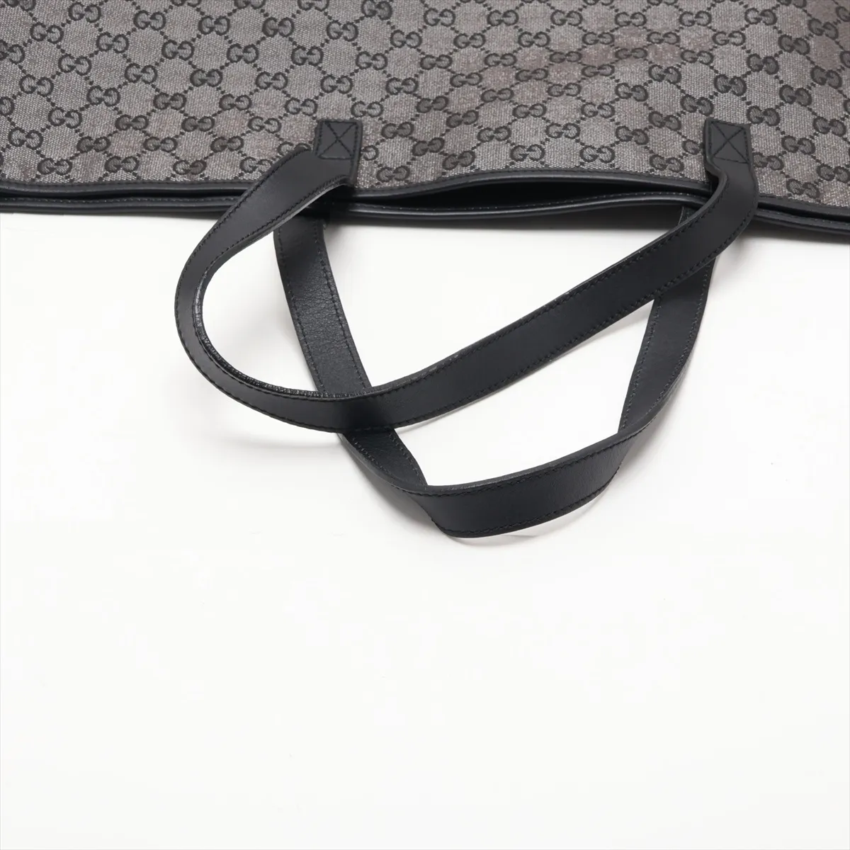 GG Canvas 257244 Canvas x Leather Tote Bag Silver x Black Outlet — view 5