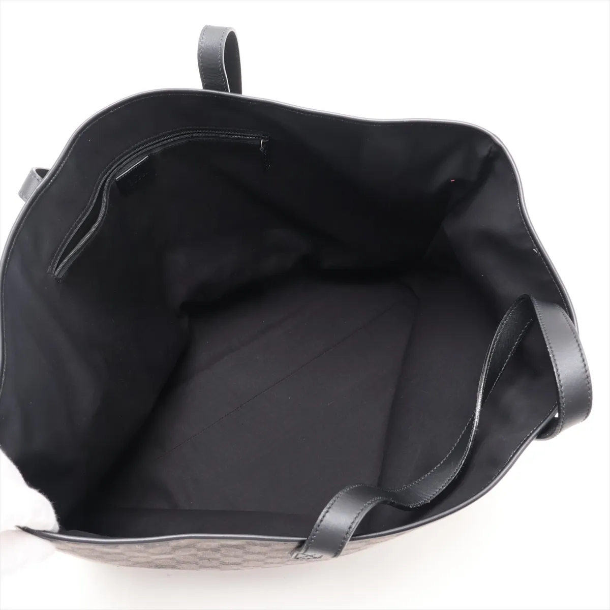 GG Canvas 257244 Canvas x Leather Tote Bag Silver x Black Outlet — view 7