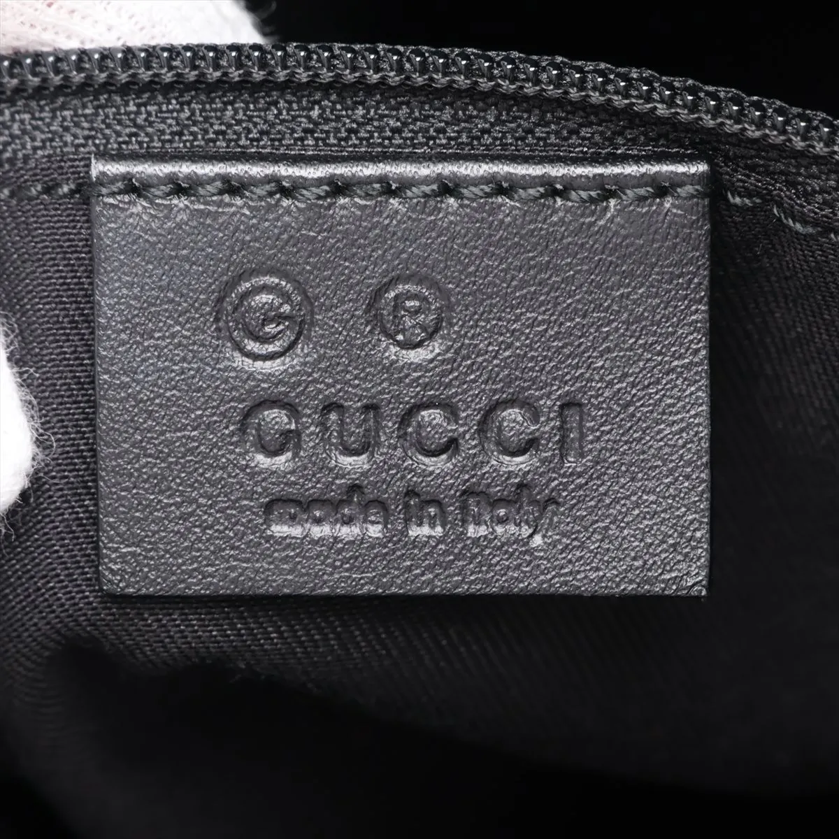 GG Canvas 257244 Canvas x Leather Tote Bag Silver x Black Outlet — view 9