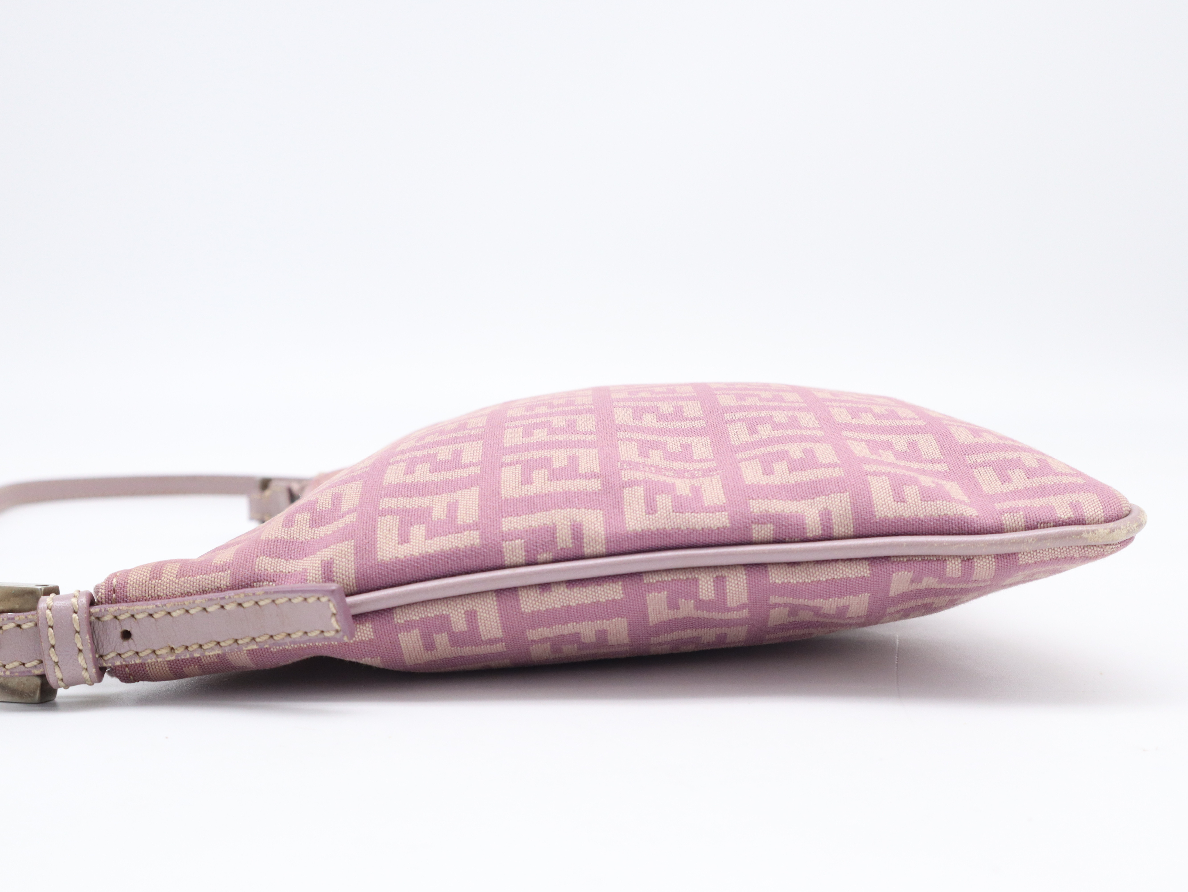 Zucchino Shoulder Bag, Canvas and Leather, Pink Shoulder Bag — view 3