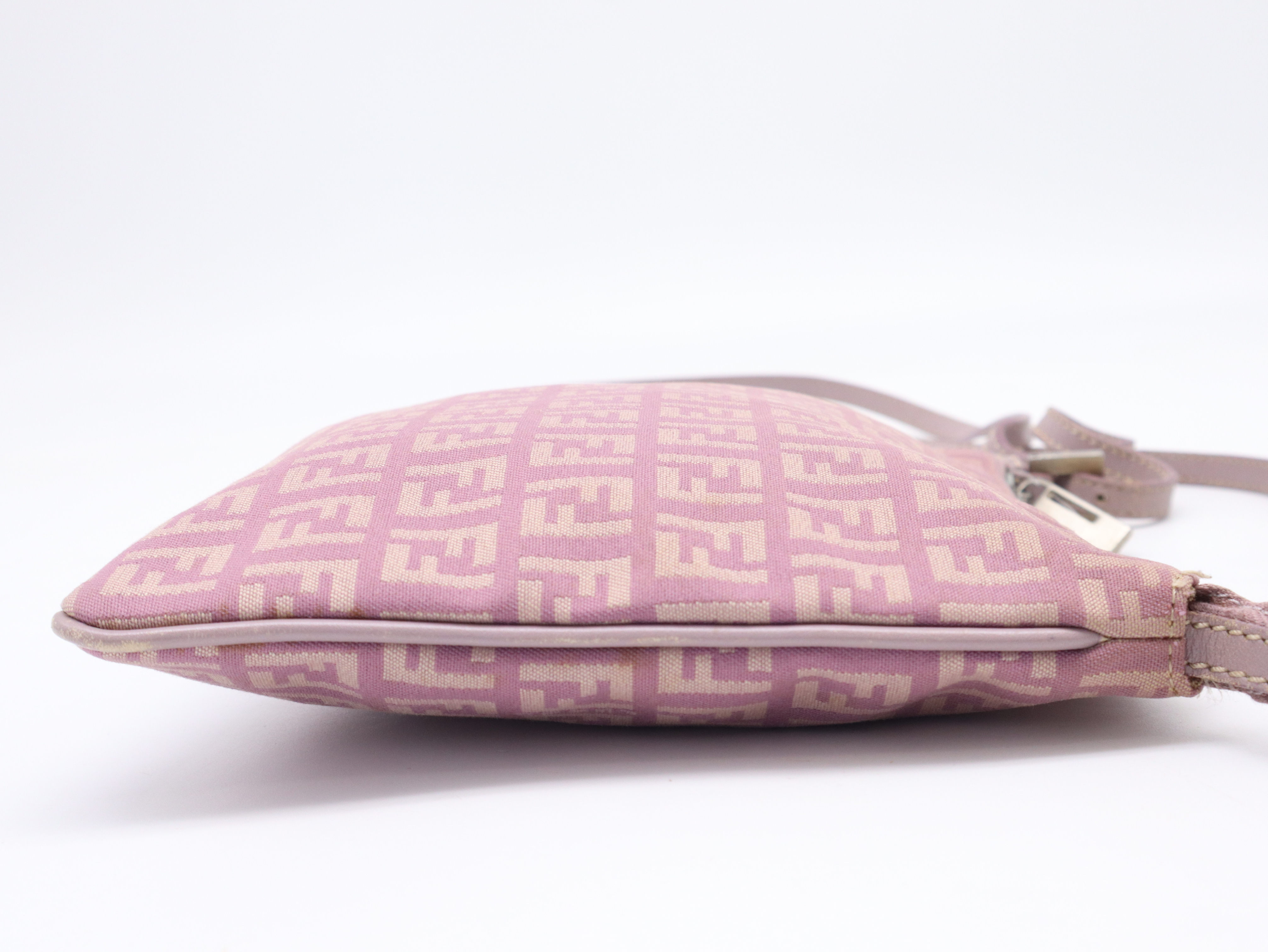 Zucchino Shoulder Bag, Canvas and Leather, Pink Shoulder Bag — view 5