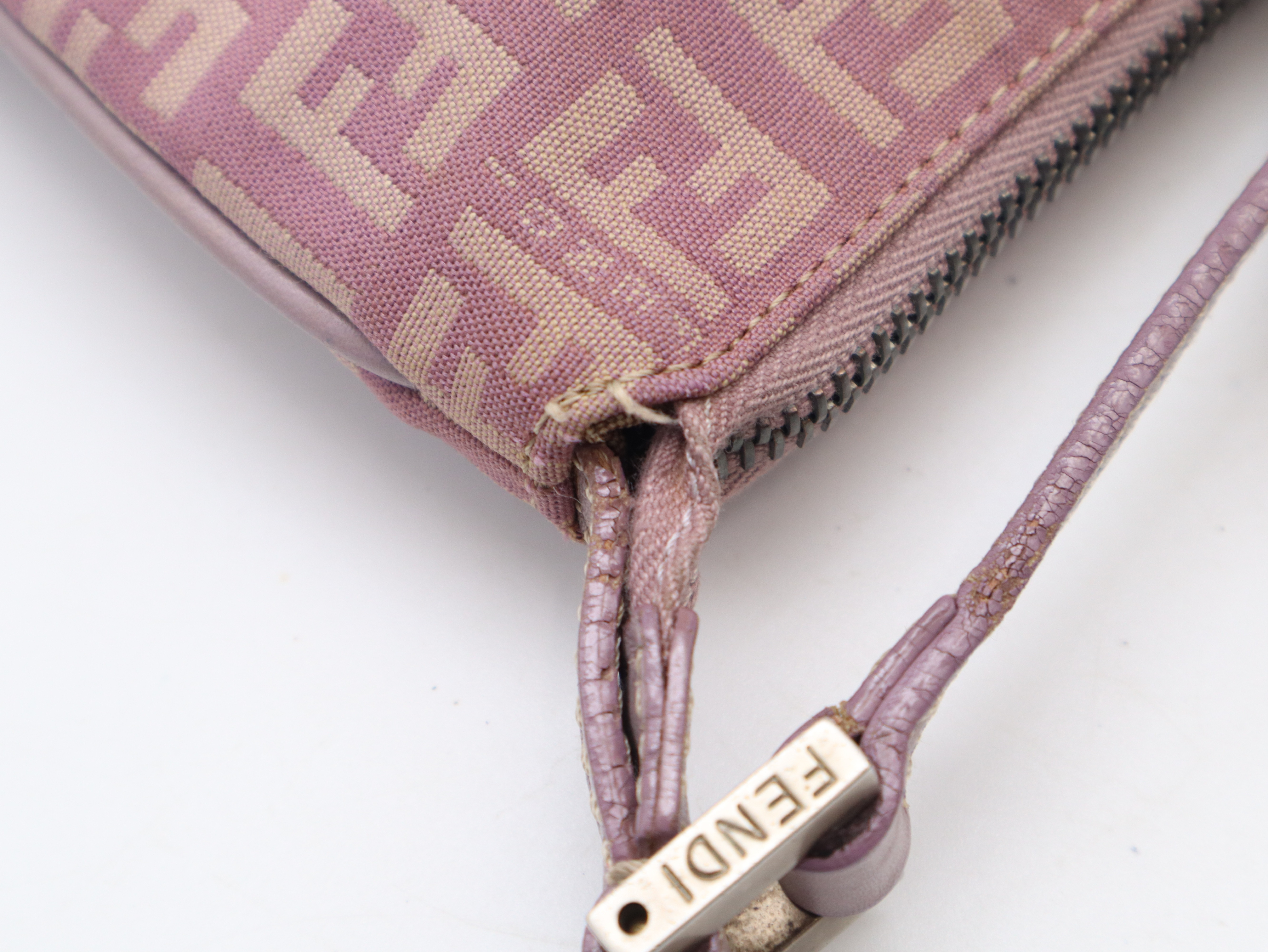 Zucchino Shoulder Bag, Canvas and Leather, Pink Shoulder Bag — view 7