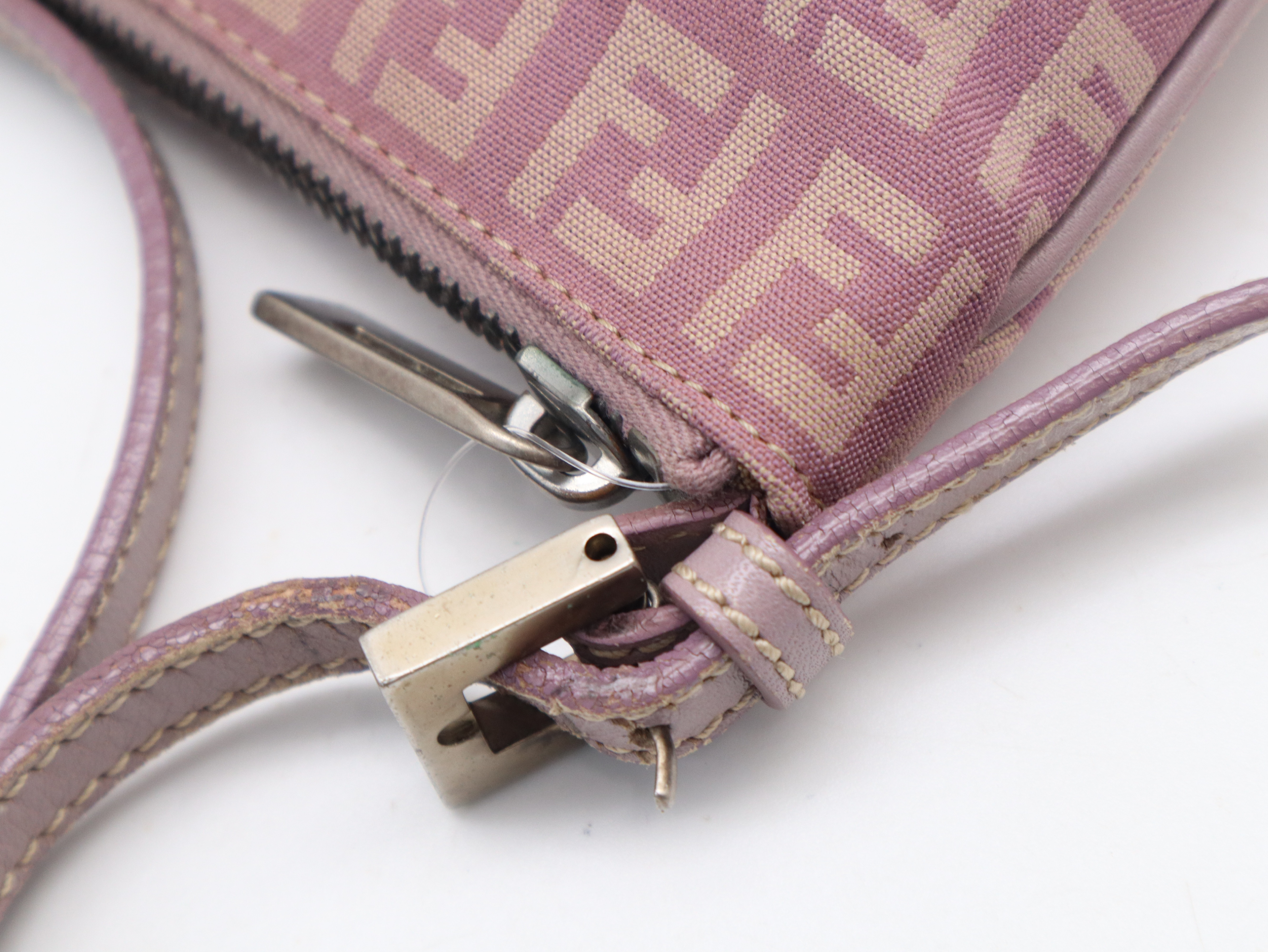 Zucchino Shoulder Bag, Canvas and Leather, Pink Shoulder Bag — view 8