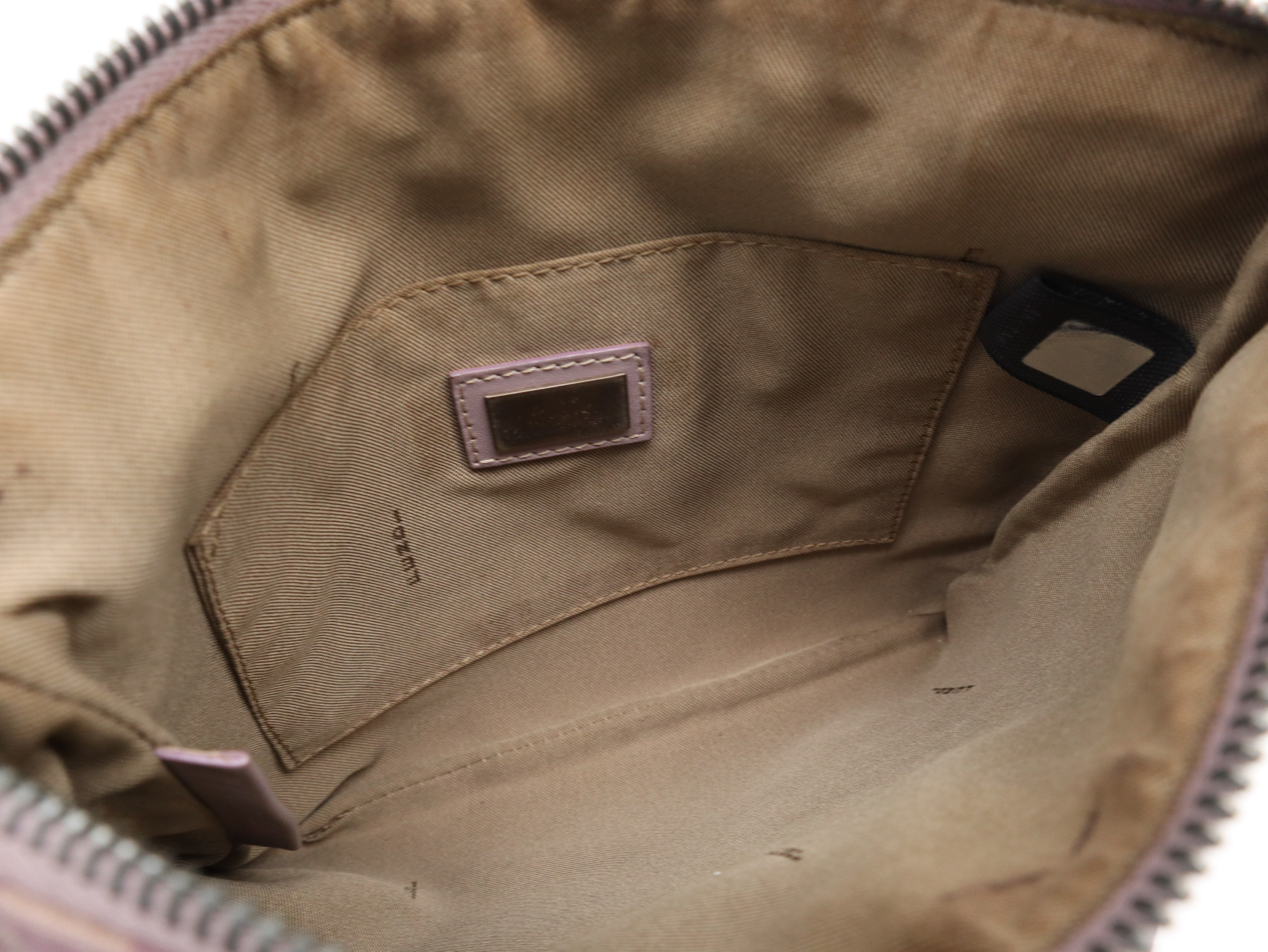Zucchino Shoulder Bag, Canvas and Leather, Pink Shoulder Bag — view 9