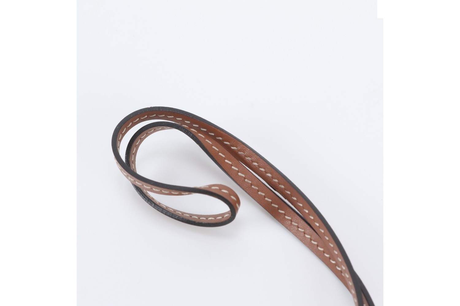 Triomphe Leather Bag Charm Keychain Strap - Brown — view 5