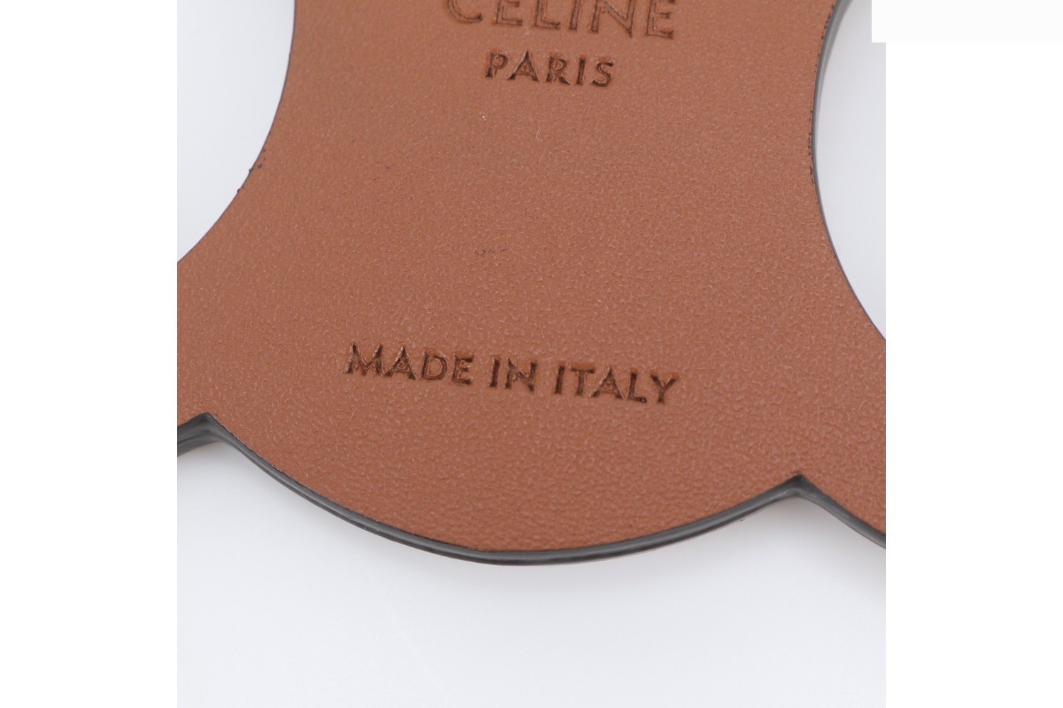 Triomphe Leather Bag Charm Keychain Strap - Brown — view 7