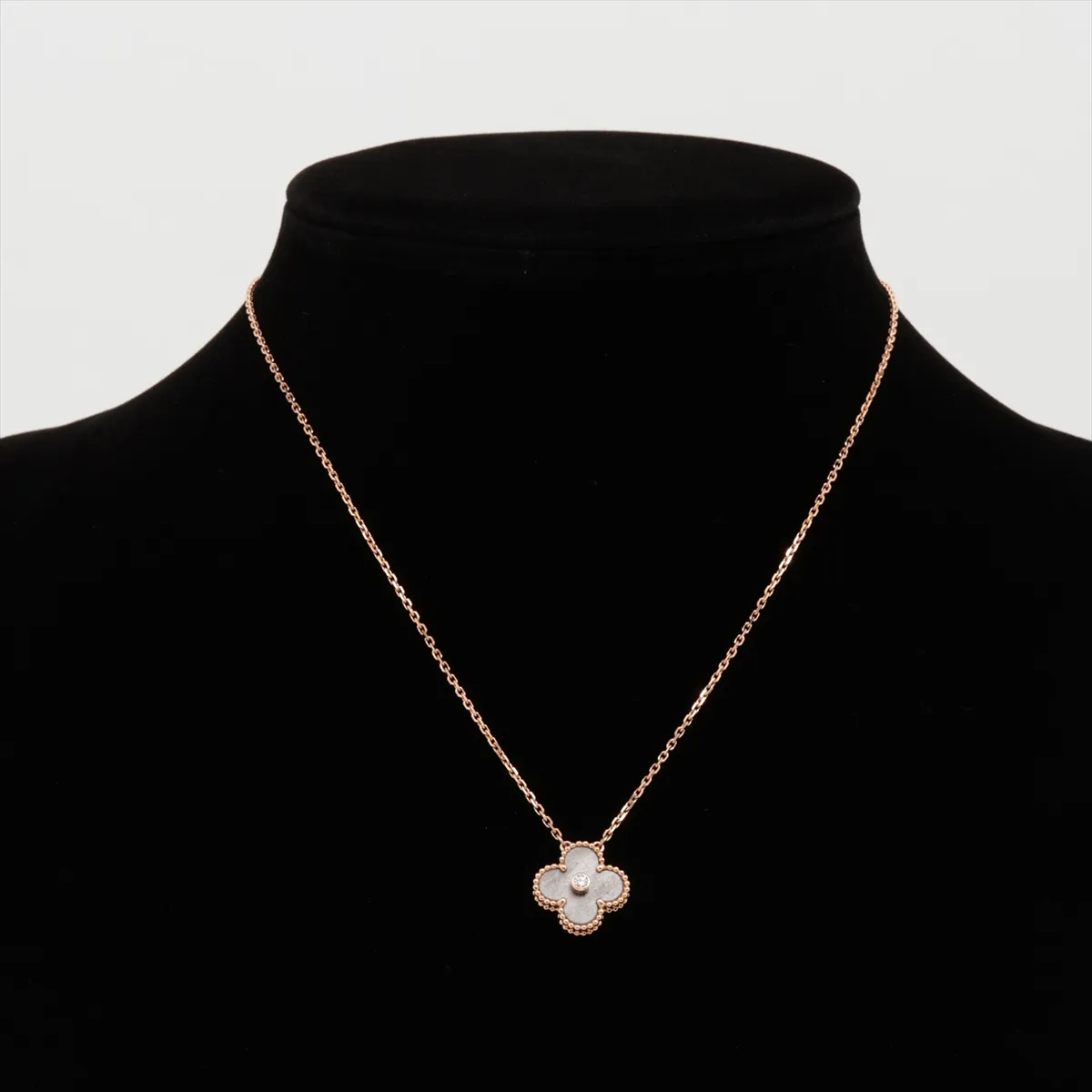 Vintage Alhambra Obsidian Diamond Necklace, 750 (PG), 6.4g, JD990975 VCARP9T000 — view 5