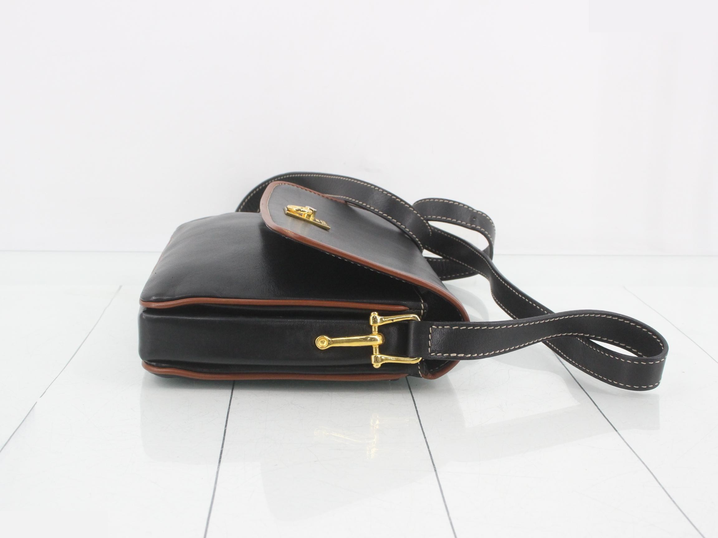 Leather shoulder bag with Gancini hardware — view 3