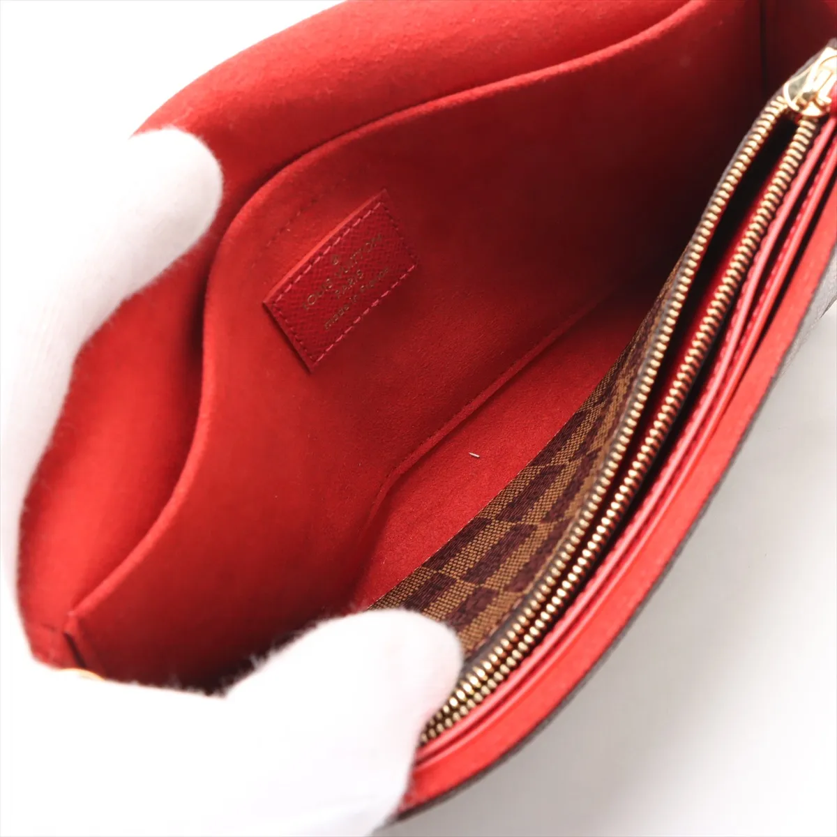 Damier Pochette Félicie N40492 Brown RFID response — view 10