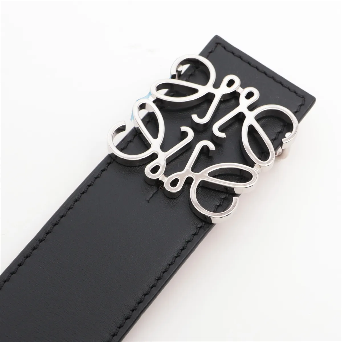 Anagram Belt 85 Metal x Leather Black x Brown — view 2