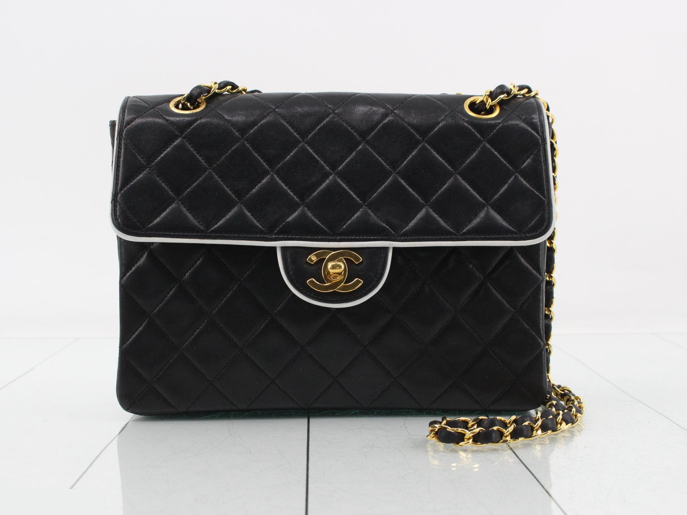 Matelassé Piping Shoulder Bag, Black, Series 1