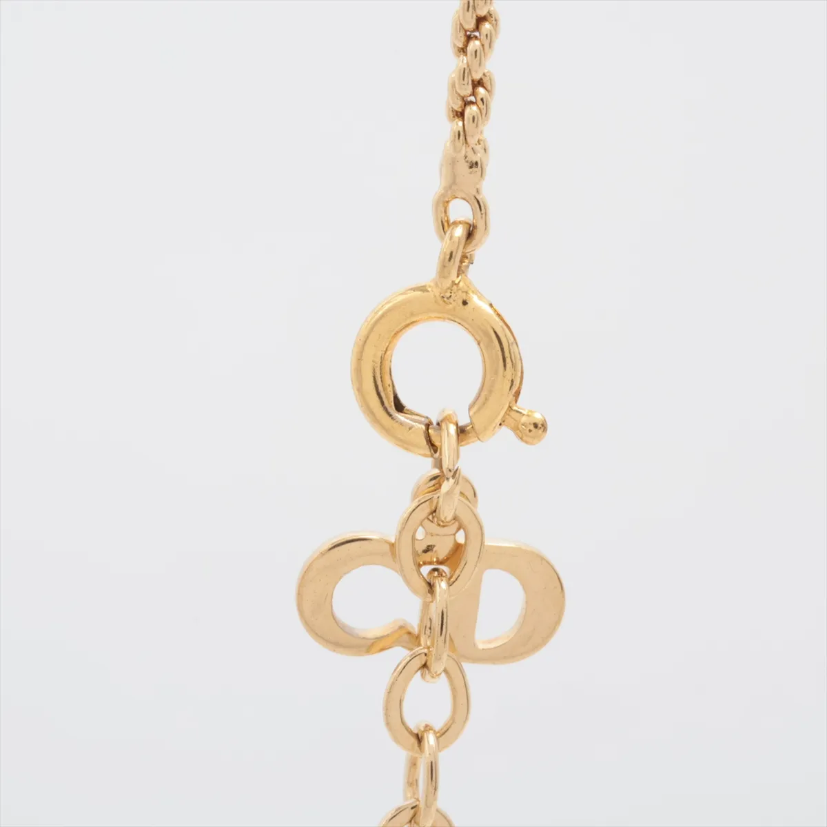 CD Logo Necklace GP x Rhinestone Gold — view 3