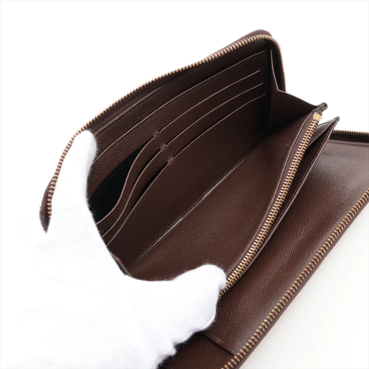 Damier Zippy Organizer N60003 CA4131 Brown Round Zip Wallet — view 5