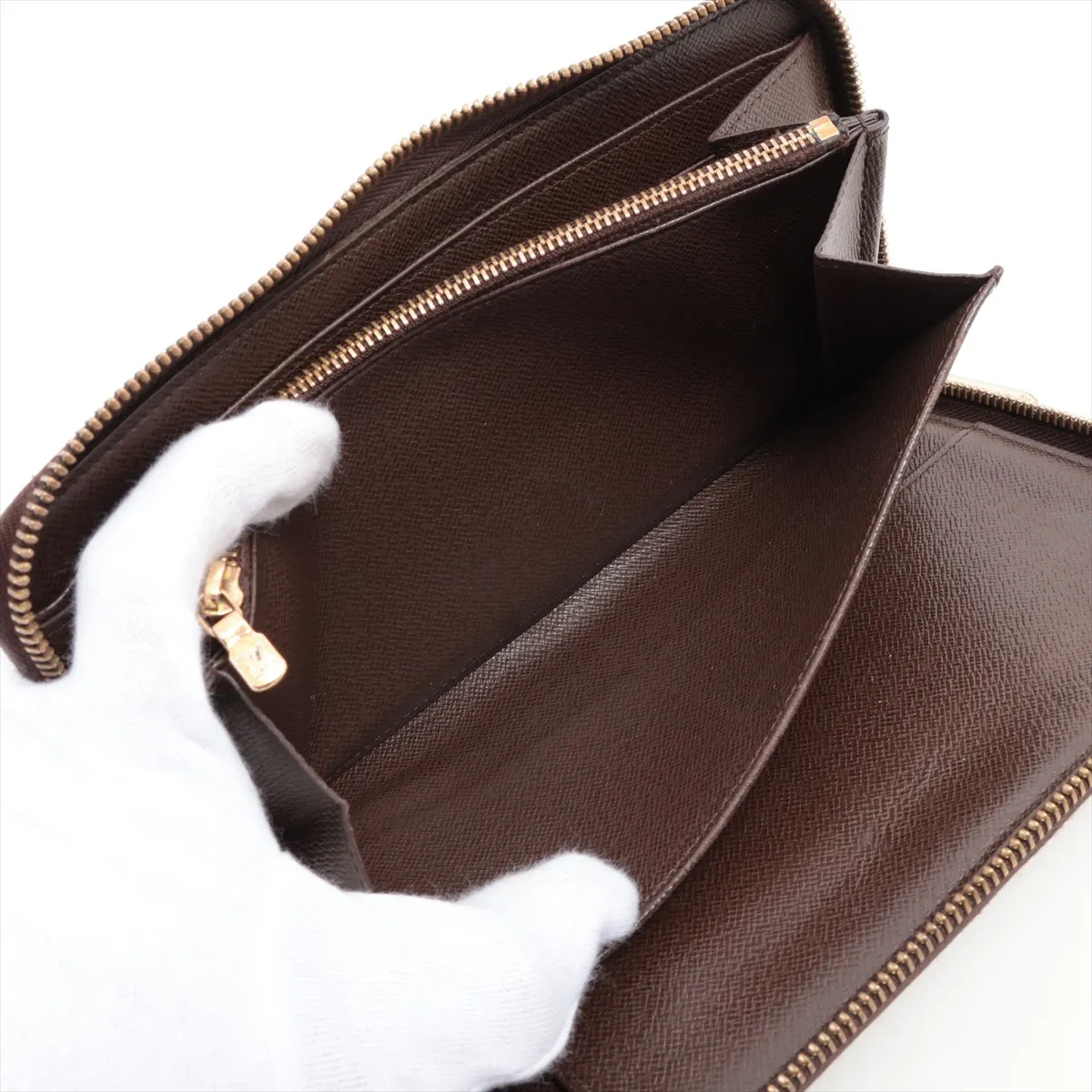 Damier Zippy Organizer N60003 CA4131 Brown Round Zip Wallet — view 6