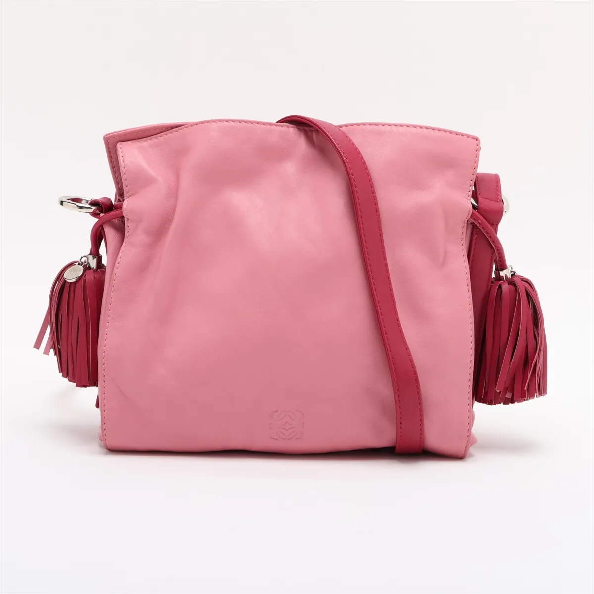Flamenco Leather Shoulder Bag, Pink
