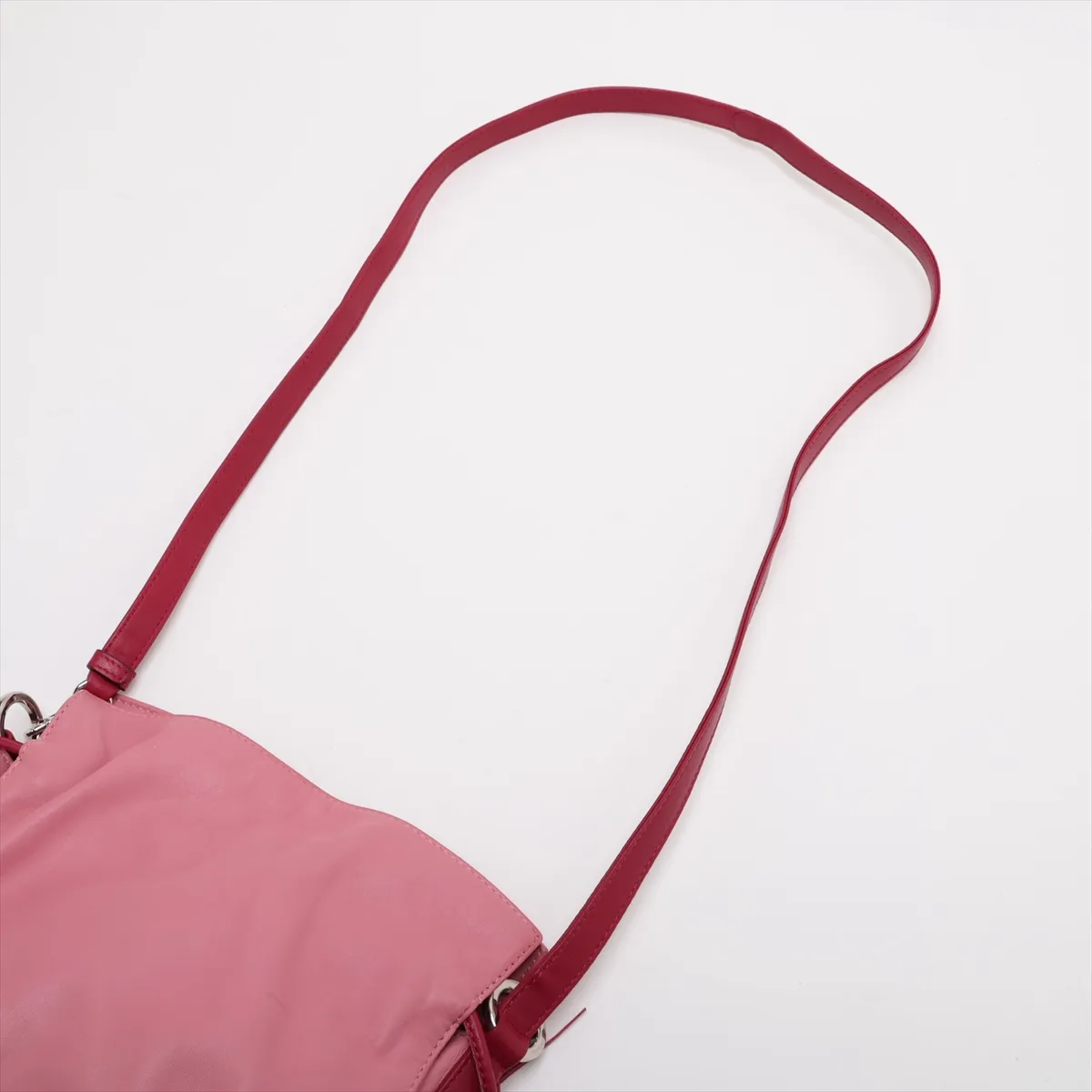Flamenco Leather Shoulder Bag, Pink — view 5