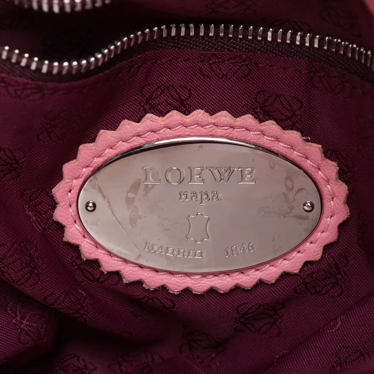 Flamenco Leather Shoulder Bag, Pink — view 9