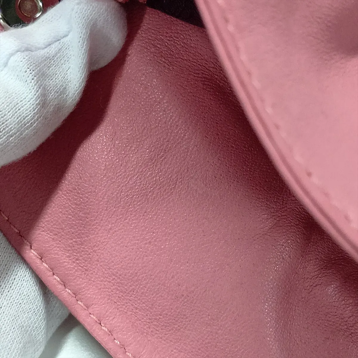 Flamenco Leather Shoulder Bag, Pink — view 10