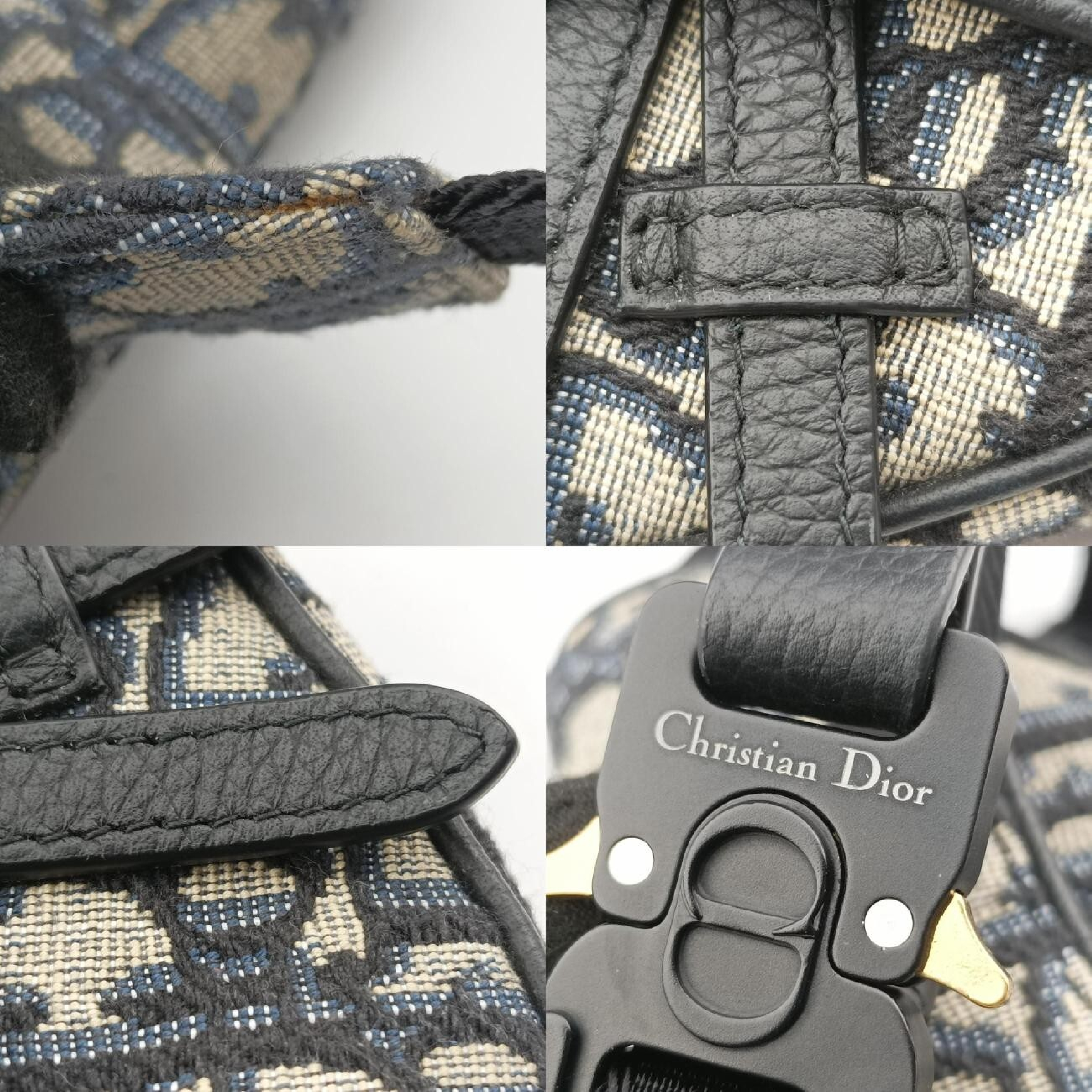 Saddle Grey x Navy x Black Jacquard x Leather Shoulder Bag 29-BO-1222 — view 10