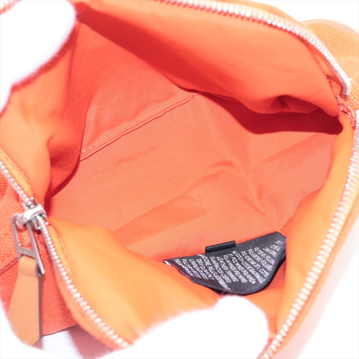 Bolide Pouch Mini Canvas Pouch Orange Silver Hardware — view 3