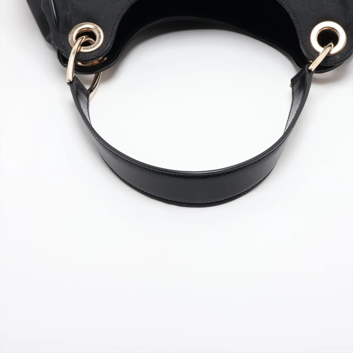GG Nylon 257265 Nylon x Leather Shoulder Bag, Black — view 5