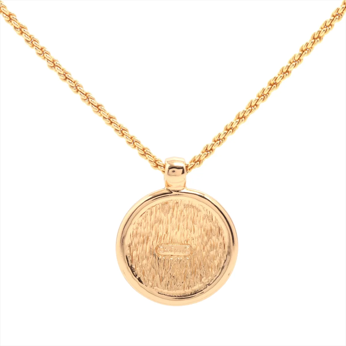 logo necklace, GP x rhinestone, gold, — view 2