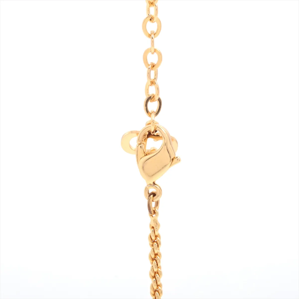 logo necklace, GP x rhinestone, gold, — view 3