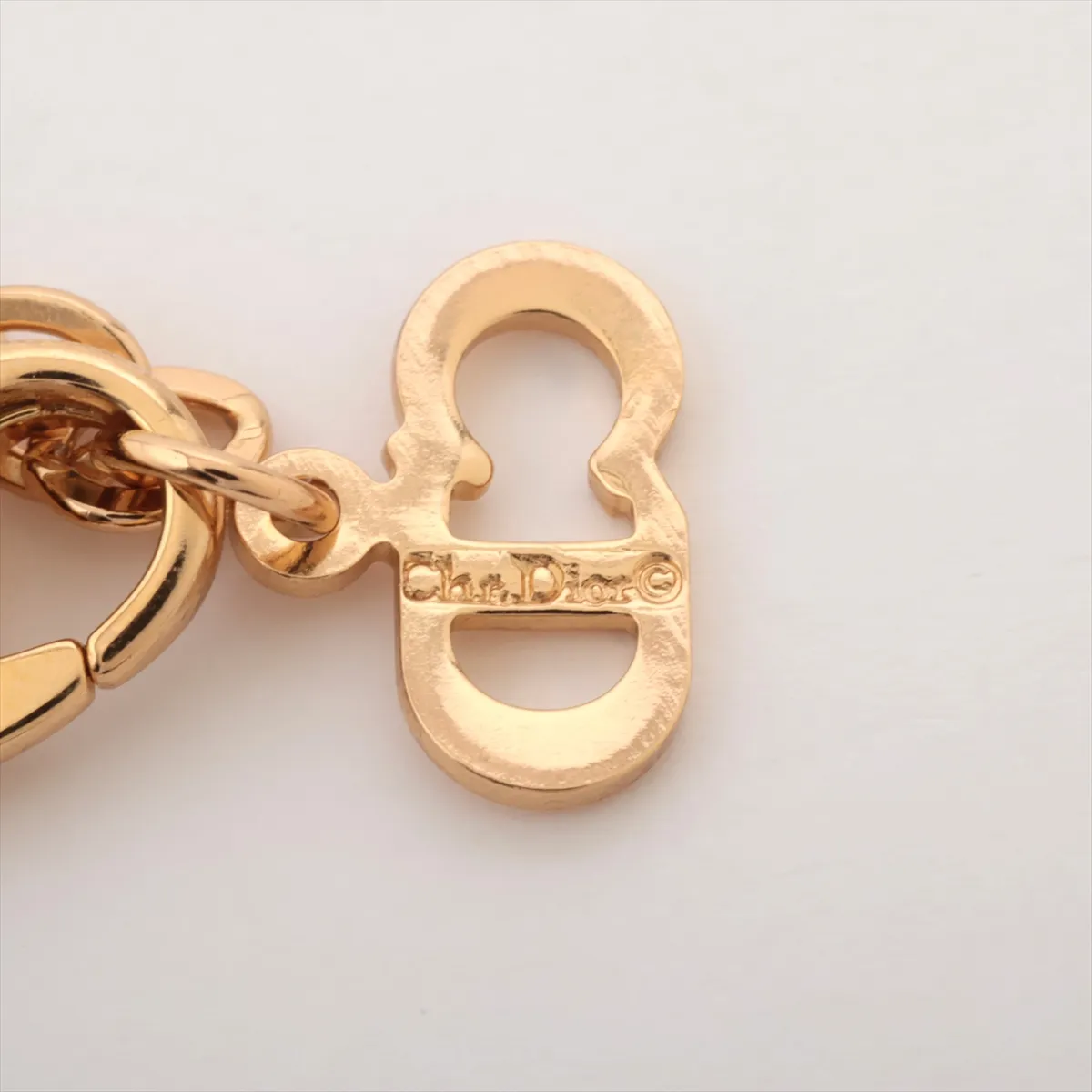 logo necklace, GP x rhinestone, gold, — view 4
