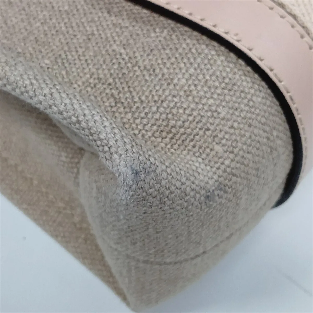 Woody Small Canvas x Leather 2-Way Handbag, Beige x Pink — view 11