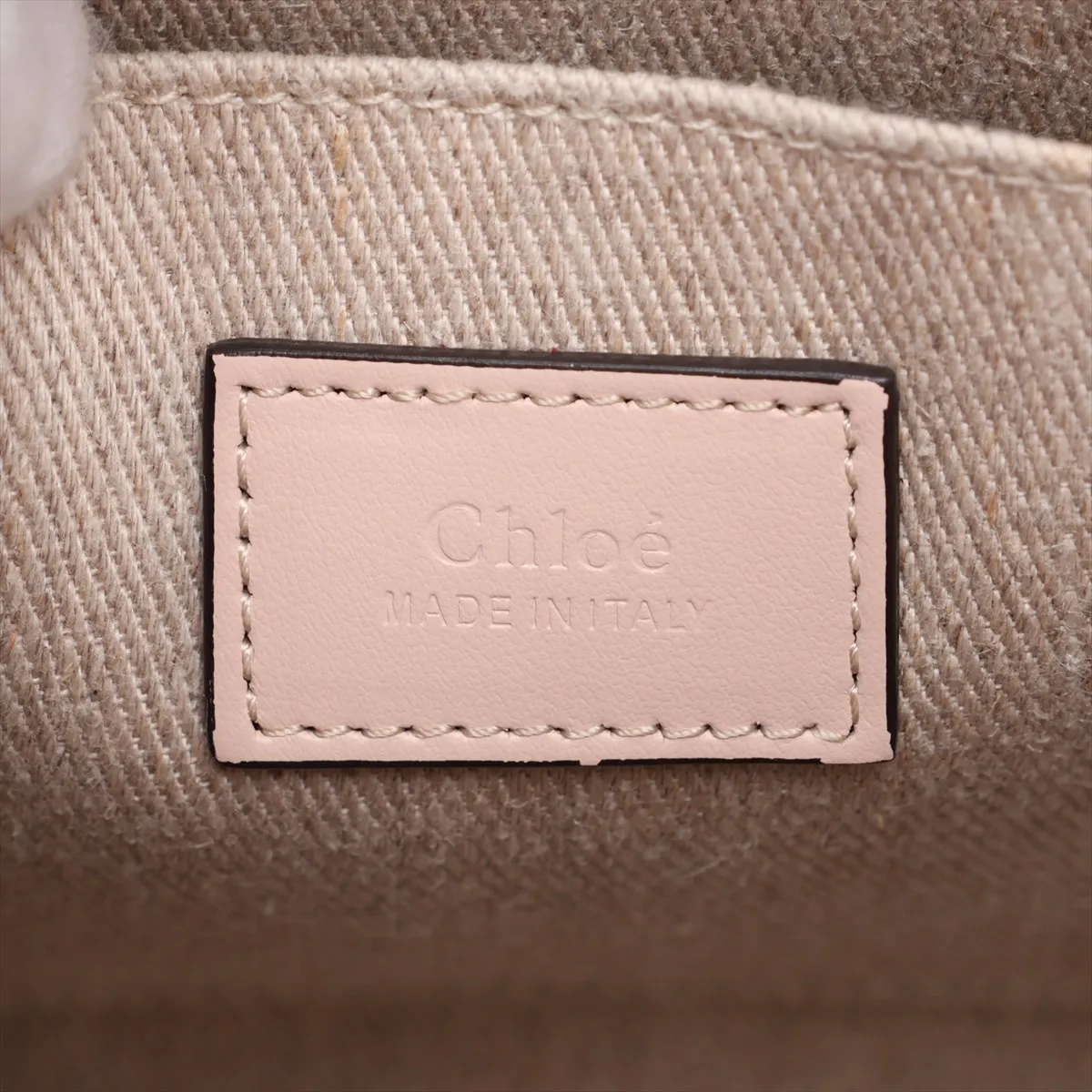 Woody Small Canvas x Leather 2-Way Handbag, Beige x Pink — view 10