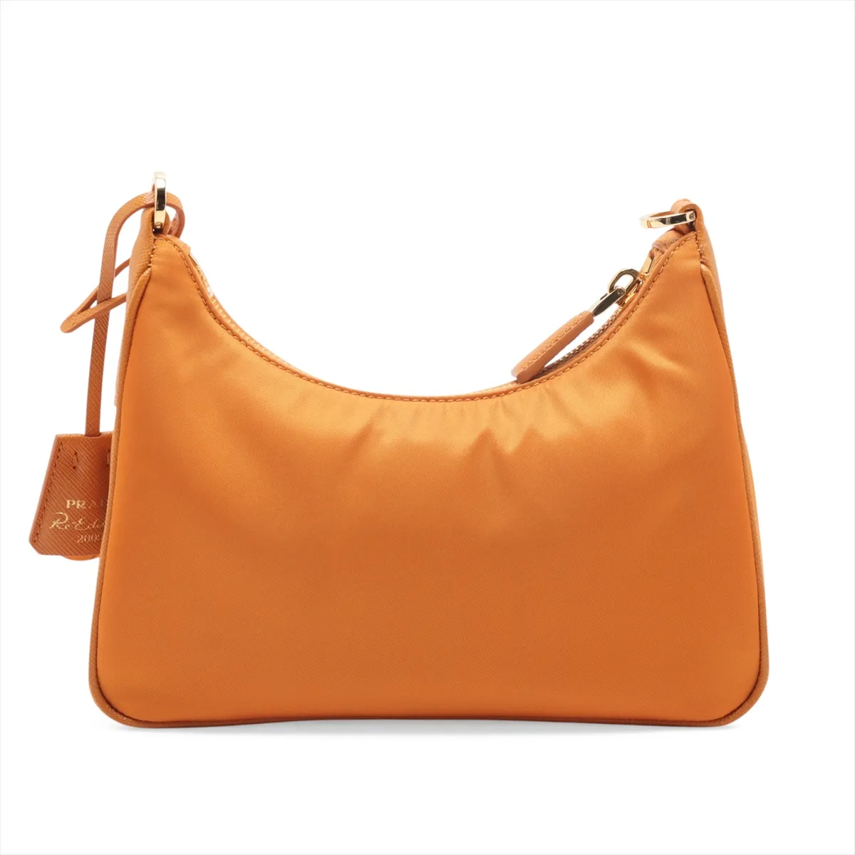 Tessuto Nylon x Leather 2-Way Shoulder Bag, Orange, 1BH204 — view 2