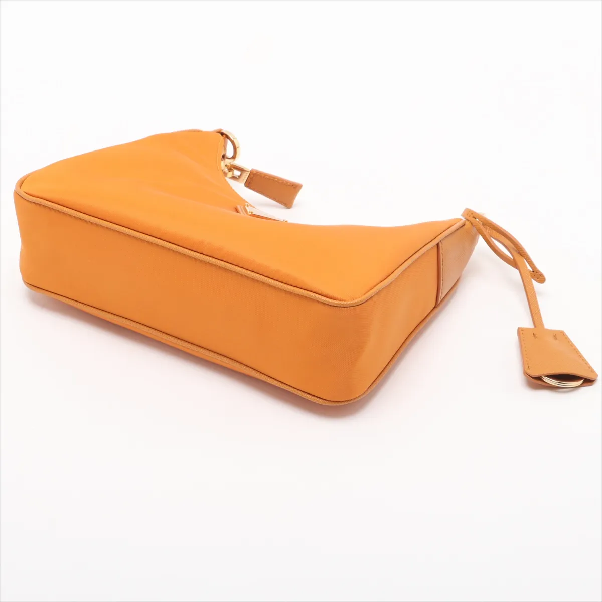 Tessuto Nylon x Leather 2-Way Shoulder Bag, Orange, 1BH204 — view 3