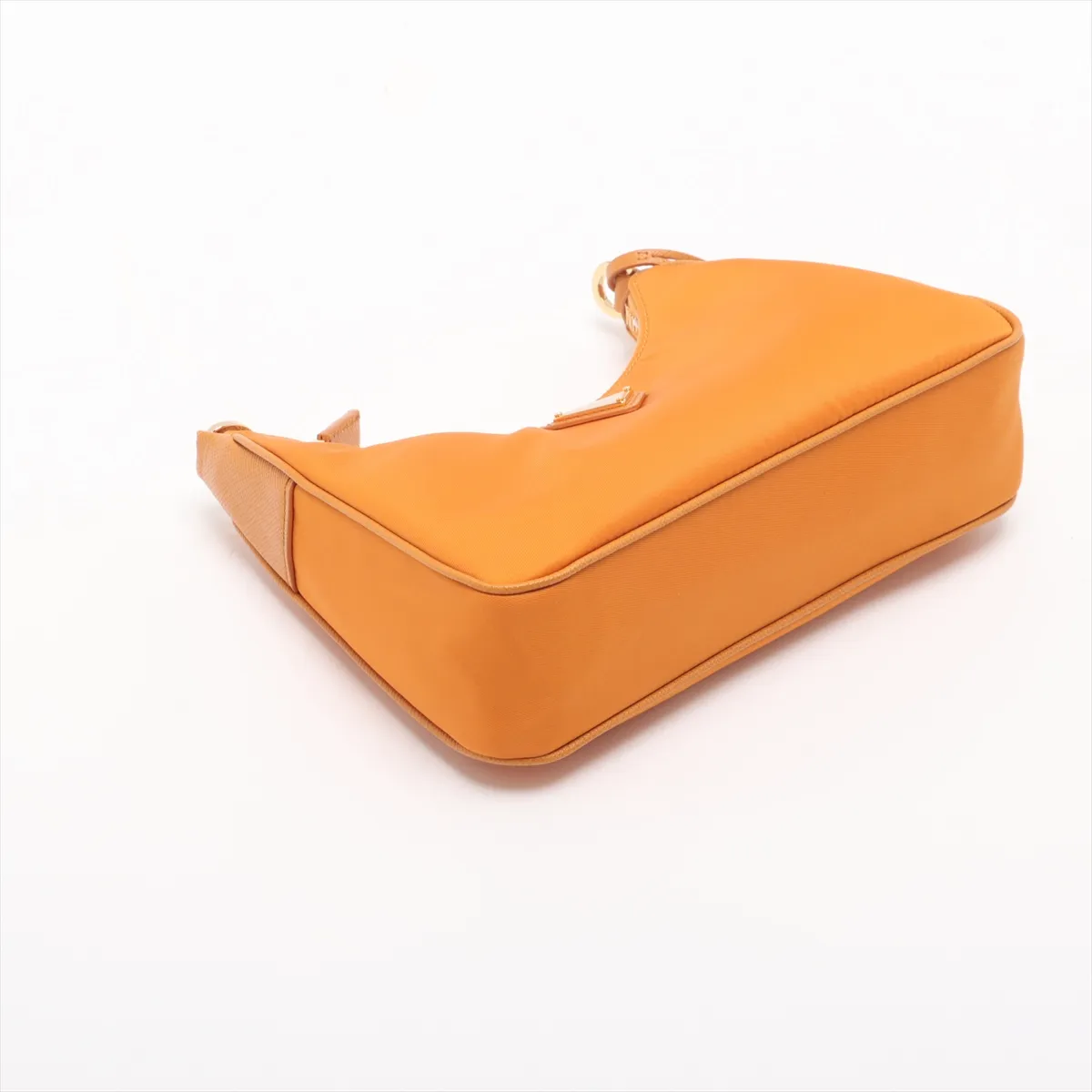 Tessuto Nylon x Leather 2-Way Shoulder Bag, Orange, 1BH204 — view 4